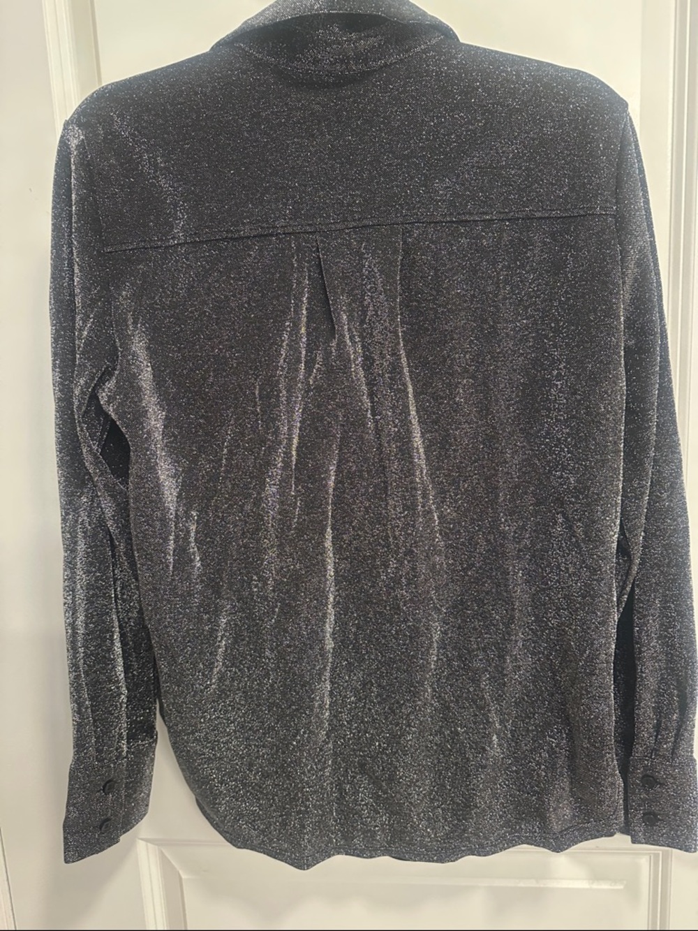 H&M Black Sparkle Button-Down Shirt - Picture 2 of 3
